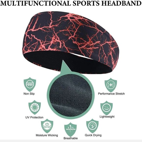 Camo Headband Stretch Sports Yoga Gym Hair Band Wrap Sweatband for Women Men US - Picture 2 of 6